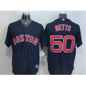 MLB Boston Red Sox 50 Mookie Betts Retired Navy Blue Cool Base Baseball Men Jersey