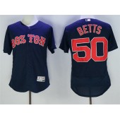 MLB Boston Red Sox 50 Mookie Betts Retired Navy Blue Stitched Majestic Flex Base Men Jersey