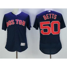 MLB Boston Red Sox 50 Mookie Betts Retired Navy Blue Stitched Majestic Flex Base Men Jersey
