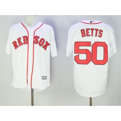 MLB Boston Red Sox 50 Mookie Betts White New Cool Base Men Jersey