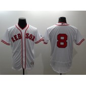 MLB Boston Red Sox 8 Carl Yastrzemski No Name White Home Stitched Majestic Flex Base Men Jersey
