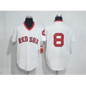 MLB Boston Red Sox 8 Carl Yastrzemski White Throwback Cool Base Men Jersey