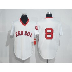 MLB Boston Red Sox 8 Carl Yastrzemski White Throwback Cool Base Men Jersey