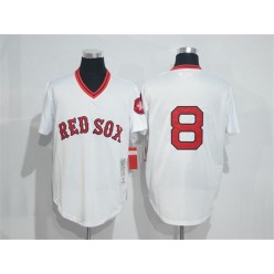 MLB Boston Red Sox 8 Carl Yastrzemski White Throwback Cool Base Men Jersey