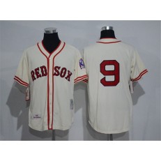MLB Boston Red Sox 9 Ted Williams 1939 Cream Throwback Cool Base Men Jersey