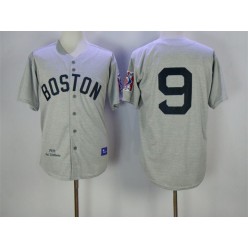 MLB Boston Red Sox 9 Ted Williams 1939 Gray Wool Throwback Jersey