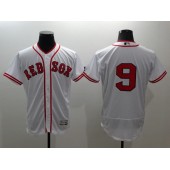 MLB Boston Red Sox 9 Ted Williams No Name White Home Stitched Majestic Flex Base Men Jersey