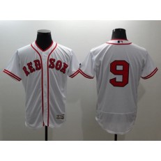 MLB Boston Red Sox 9 Ted Williams No Name White Home Stitched Majestic Flex Base Men Jersey
