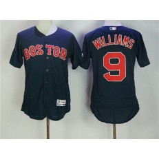 MLB Boston Red Sox 9 Ted Williams Retired Navy Blue Stitched Majestic Flex Base Men Jersey