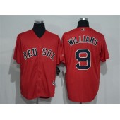 MLB Boston Red Sox 9 Ted Williams Retired Red Stitched Majestic Cool Base Men Jersey