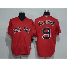 MLB Boston Red Sox 9 Ted Williams Retired Red Stitched Majestic Cool Base Men Jersey