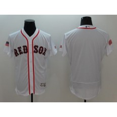 MLB Boston Red Sox Blank White Fashion Stars & Stripes 2016 Flexbase Independence Day Men Jersey