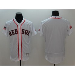 MLB Boston Red Sox Blank White Fashion Stars & Stripes 2016 Flexbase Independence Day Men Jersey