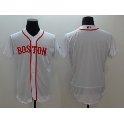 MLB Boston Red Sox Blank White Flexbase Alternate Home Men Jersey
