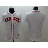 MLB Boston Red Sox Blank White Home Stitched Majestic Flex Base Men Jersey