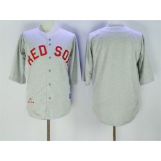 Mitchell & Ness MLB Boston Red Sox Babe Ruth Blank 1914 Gray Stitched Throwback Men Jersey