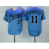 MLB Chicago White Sox 11 Luis Aparicio 1968 Light Blue Throwback Stitched Mitchell & Ness Men Jersey