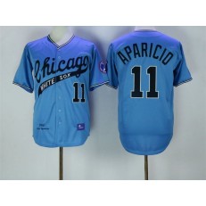MLB Chicago White Sox 11 Luis Aparicio 1968 Light Blue Throwback Stitched Mitchell & Ness Men Jersey