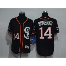 MLB Chicago White Sox 14 Paul Konerko Retired Black Retro 2016 Flexbase Majestic Baseball Men Jersey