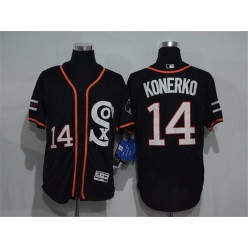 MLB Chicago White Sox 14 Paul Konerko Retired Black Retro 2016 Flexbase Majestic Baseball Men Jersey