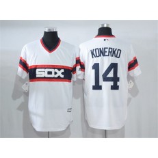 MLB Chicago White Sox 14 Paul Konerko White Pullover Stitched Majestic Cool Base Men Jersey