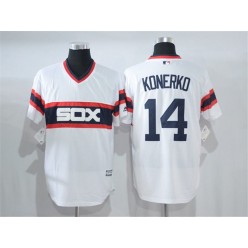 MLB Chicago White Sox 14 Paul Konerko White Pullover Stitched Majestic Cool Base Men Jersey