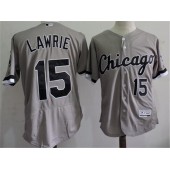 MLB Chicago White Sox 15 Brett Lawrie Gray Road 2016 Flexbase Majestic Baseball Men Jersey