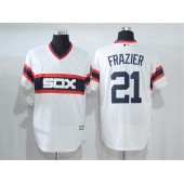 MLB Chicago White Sox 21 Todd Frazier White Pullover Stitched Majestic Cool Base Men Jersey