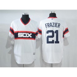 MLB Chicago White Sox 21 Todd Frazier White Pullover Stitched Majestic Cool Base Men Jersey