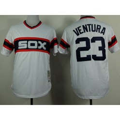 MLB Chicago White Sox 23 Robin Ventura 1983 White Pullover Throwback Men Jersey
