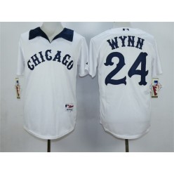 MLB Chicago White Sox 24 Joe Crede White 1976 Turn Back The Clock Men Jersey