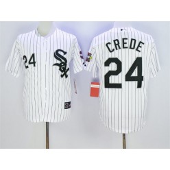 MLB Chicago White Sox 24 Joe Crede White 2015 World Serise Patch Baseball Men Jersey
