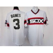 MLB Chicago White Sox 3 Harold Baines 1983 White Pullover Throwback Men Jersey