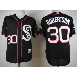MLB Chicago White Sox 30 David Robertson Black New Cool Base Stitched Men Jersey