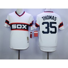 MLB Chicago White Sox 35 Frank Thomas 1983 White Pullover Throwback Men Jersey