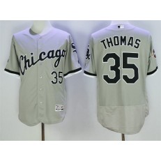 MLB Chicago White Sox 35 Frank Thomas Gray Road 2016 Flexbase Majestic Baseball Men Jersey