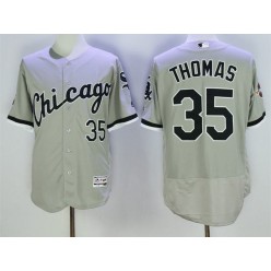 MLB Chicago White Sox 35 Frank Thomas Gray Road 2016 Flexbase Majestic Baseball Men Jersey
