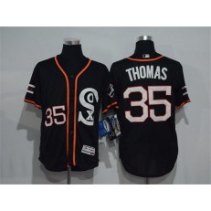 MLB Chicago White Sox 35 Frank Thomas Retired Black Retro 2016 Flexbase Majestic Baseball Men Jersey