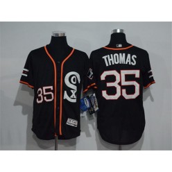 MLB Chicago White Sox 35 Frank Thomas Retired Black Retro 2016 Flexbase Majestic Baseball Men Jersey