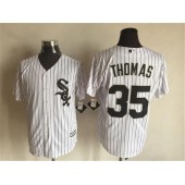 MLB Chicago White Sox 35 Frank Thomas Retired White Home Stitched Majestic Cool Base Men Jersey