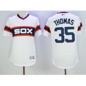 MLB Chicago White Sox 35 Frank Thomas Retired White Pullover 2016 Flexbase Majestic Baseball Men Jersey
