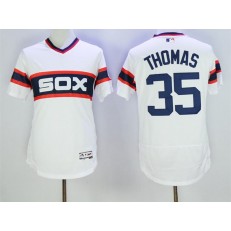 MLB Chicago White Sox 35 Frank Thomas Retired White Pullover 2016 Flexbase Majestic Baseball Men Jersey