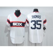 MLB Chicago White Sox 35 Frank Thomas White Pullover Stitched Majestic Cool Base Men Jersey