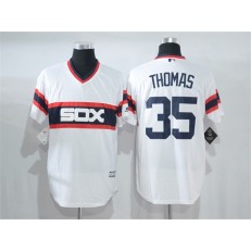 MLB Chicago White Sox 35 Frank Thomas White Pullover Stitched Majestic Cool Base Men Jersey