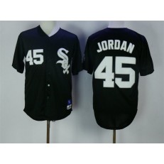 MLB Chicago White Sox 45 Michael Jordan Black Throwback Mitchell And Ness 1994 Stitched Men Jersey