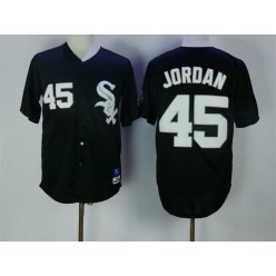 MLB Chicago White Sox 45 Michael Jordan Black Throwback Mitchell And Ness 1994 Stitched Men Jersey