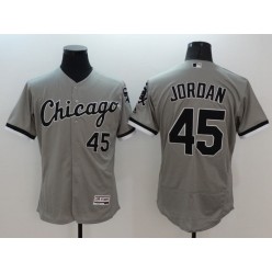 MLB Chicago White Sox 45 Michael Jordan Gray Road 2016 Flexbase Majestic Baseball Men Jersey