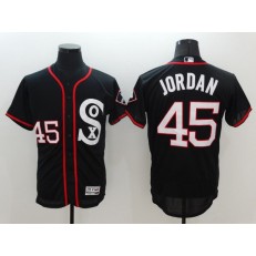 MLB Chicago White Sox 45 Michael Jordan Retired Black Retro 2016 Flexbase Majestic Baseball Men Jersey