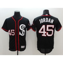 MLB Chicago White Sox 45 Michael Jordan Retired Black Retro 2016 Flexbase Majestic Baseball Men Jersey
