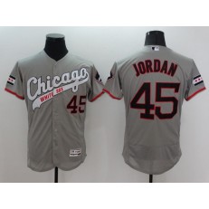 MLB Chicago White Sox 45 Michael Jordan Retired Gray Retro 2016 Flexbase Majestic Baseball Men Jersey
